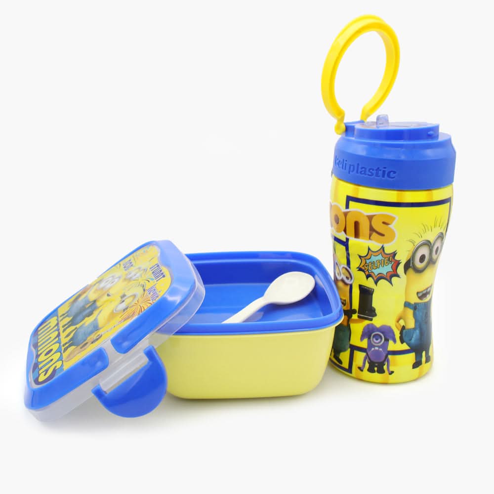 Water Bottle with Lunch Box - Yellow, Tiffin Boxes & Bottles, Chase Value, Chase Value