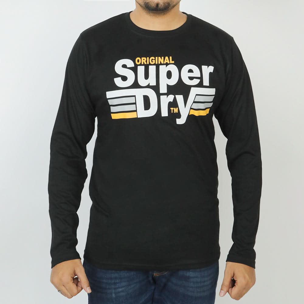 Men's Printed Full Sleeves T-Shirt - Black, Men's T-Shirts & Polos, Chase Value, Chase Value