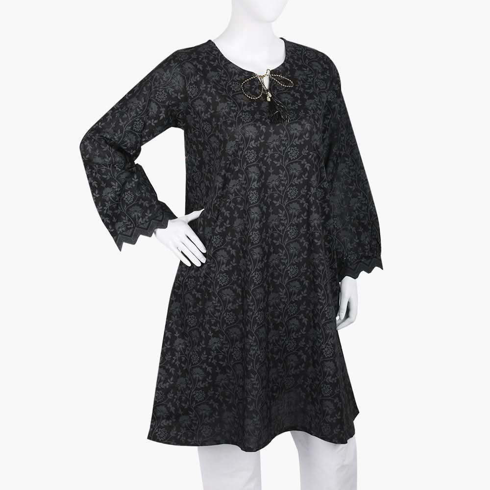 Women's Printed Kurti - Black, Women Ready Kurtis, Chase Value, Chase Value