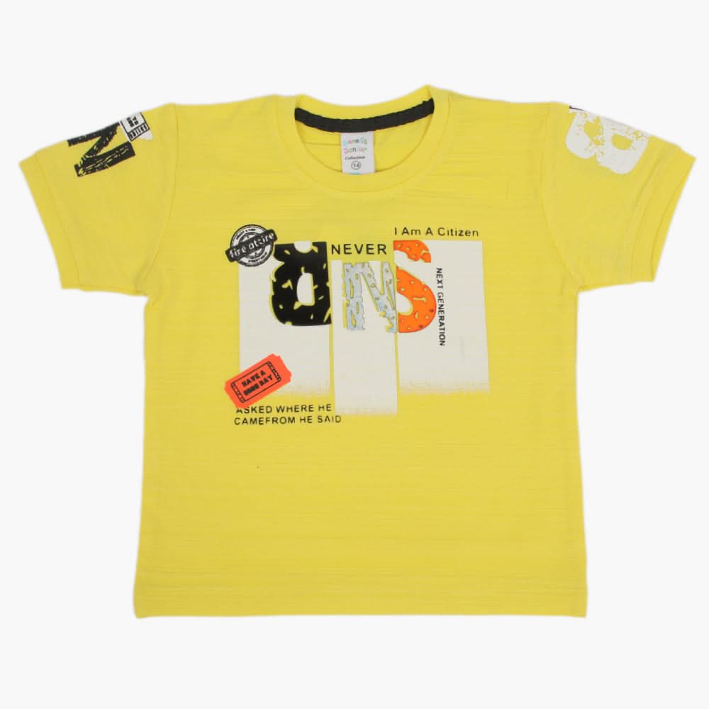 Boys Half Sleeves T-Shirt - Yellow, Boys T-Shirts, Chase Value, Chase Value