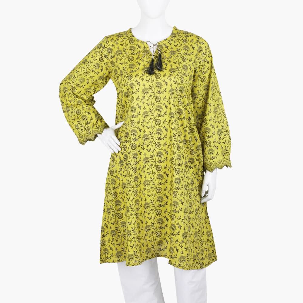 Women's Printed Kurti - Light Green, Women Ready Kurtis, Chase Value, Chase Value