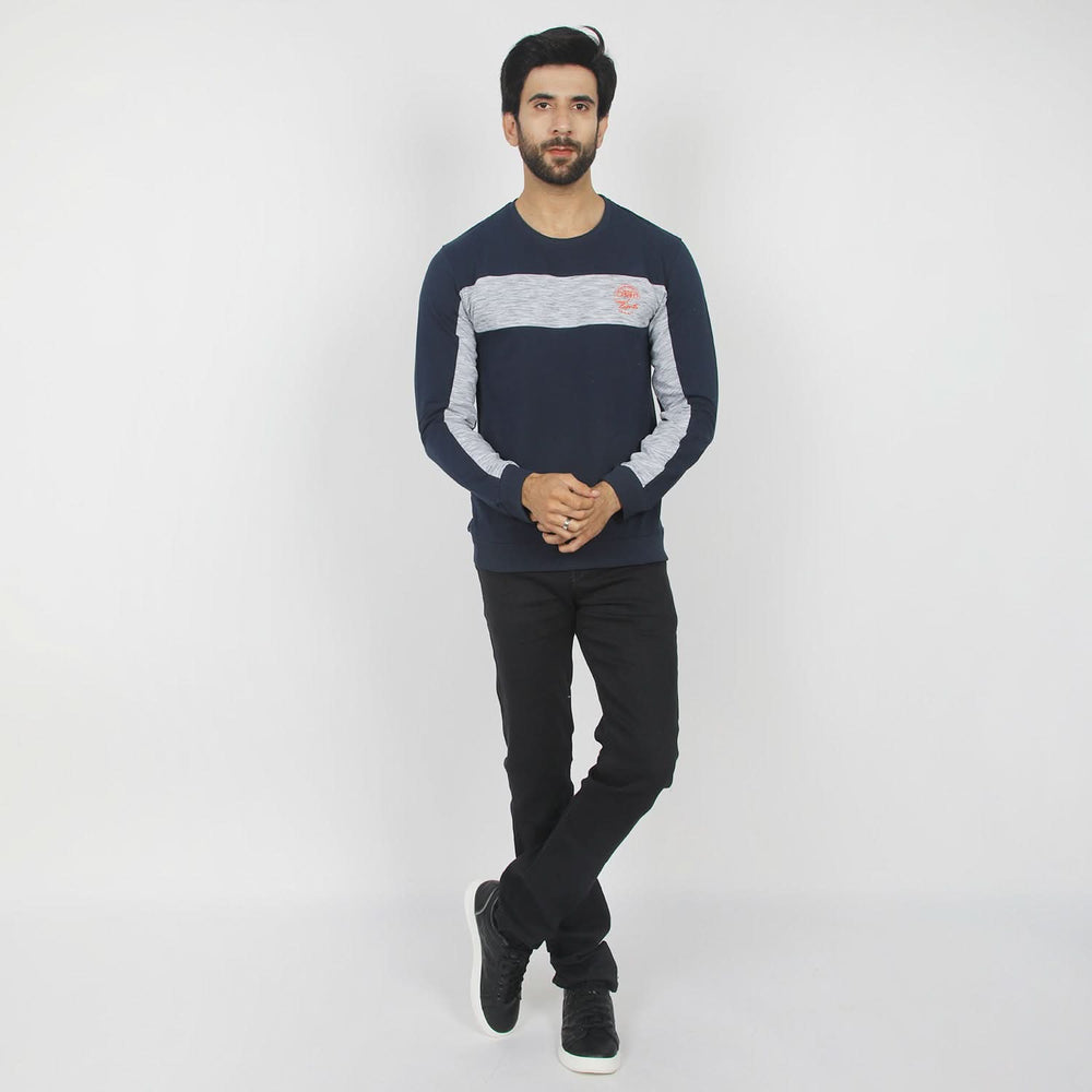 Men's Full Sleeves Sweat Shirt - Navy Blue, Men's Sweater & Sweat Shirts, Chase Value, Chase Value