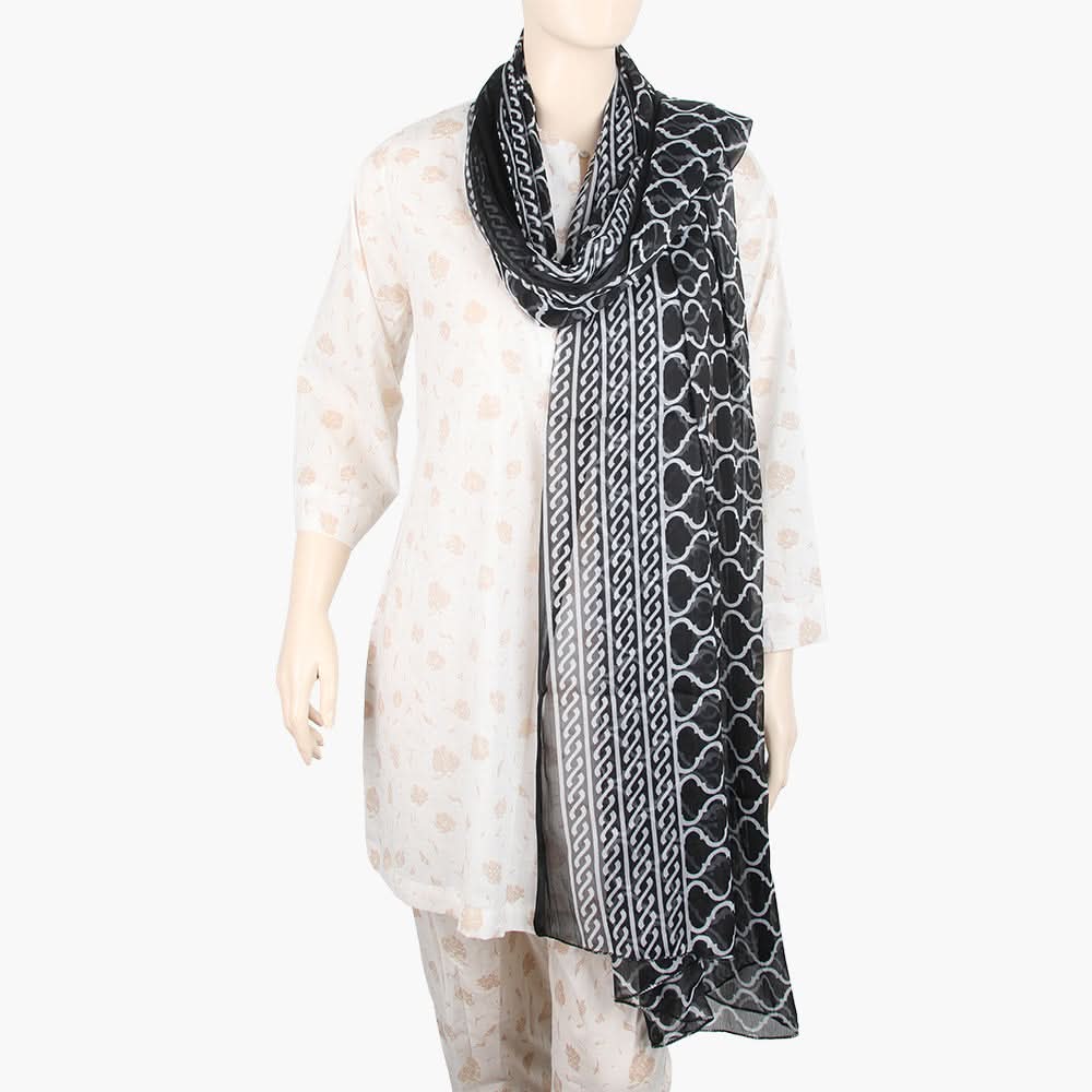 Women's Chiffon Dupatta - Black, Women Dupatta, Chase Value, Chase Value