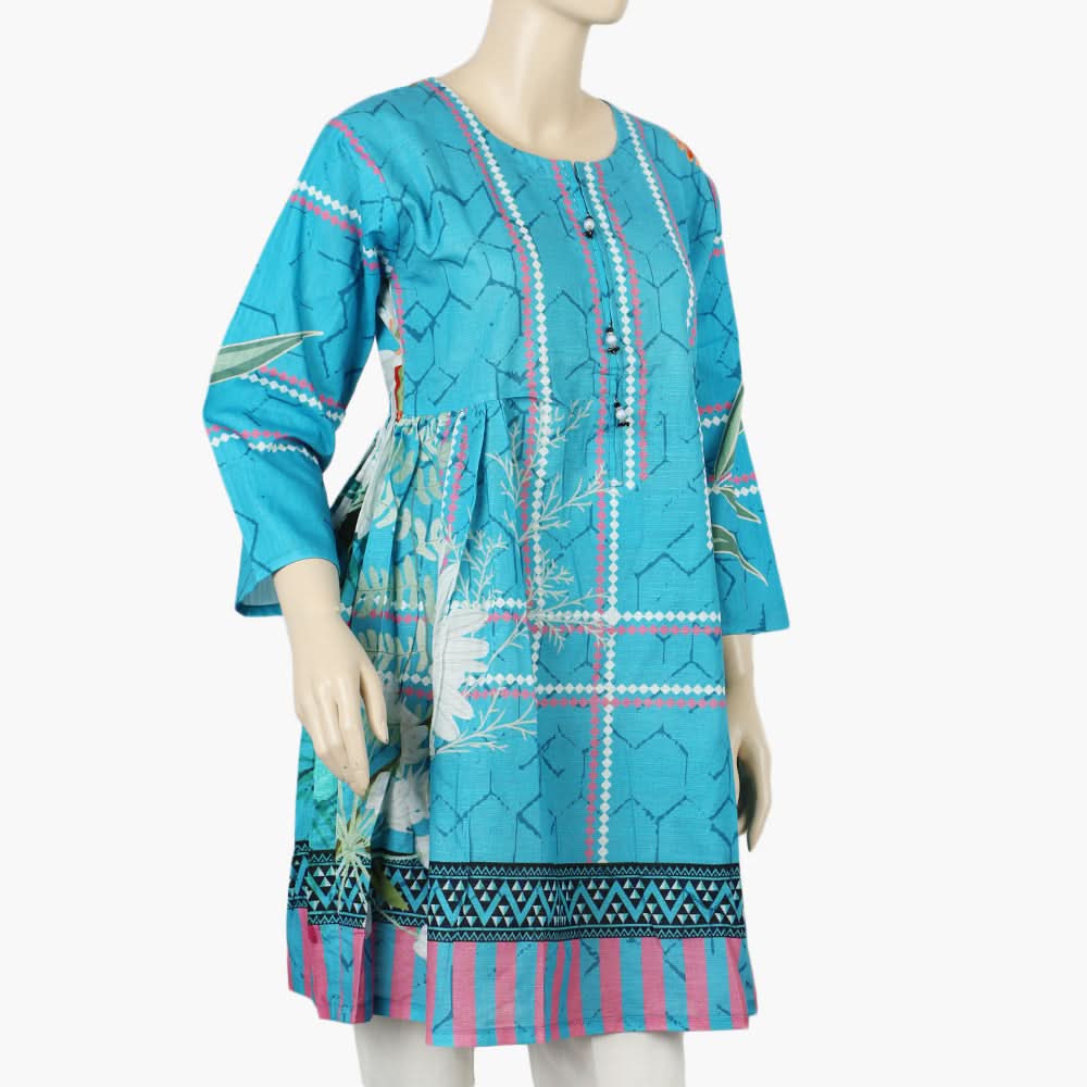 Women's Digital Printed Khaddar Stitched Frock - Multi Color, Women Ready Kurtis, Chase Value, Chase Value