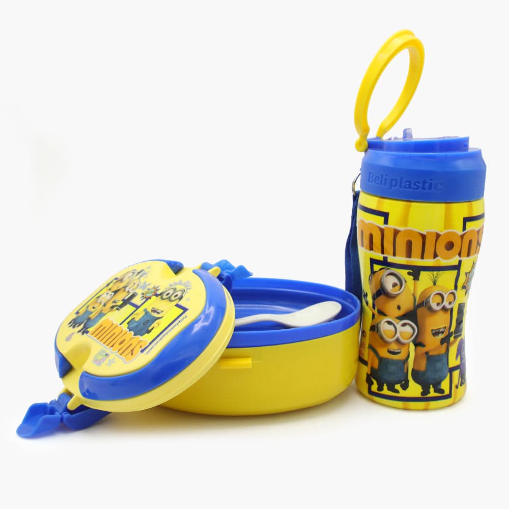 Water Bottle with Lunch Box - Yellow, Tiffin Boxes & Bottles, Chase Value, Chase Value