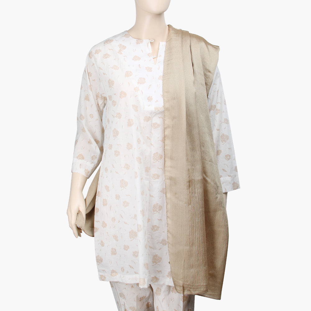 Women's Banarsi Silk Plain Dupatta - Golden, Women Dupatta, Chase Value, Chase Value