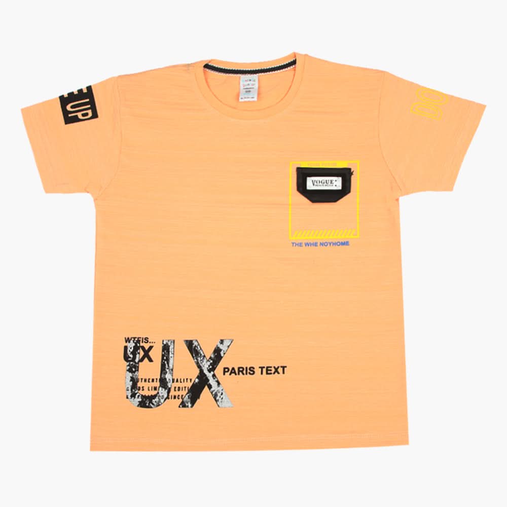 Boys Half Sleeves T-Shirt - Peach, Boys T-Shirts, Chase Value, Chase Value