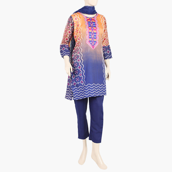 Women's Printed Shalwar Suit - Orange