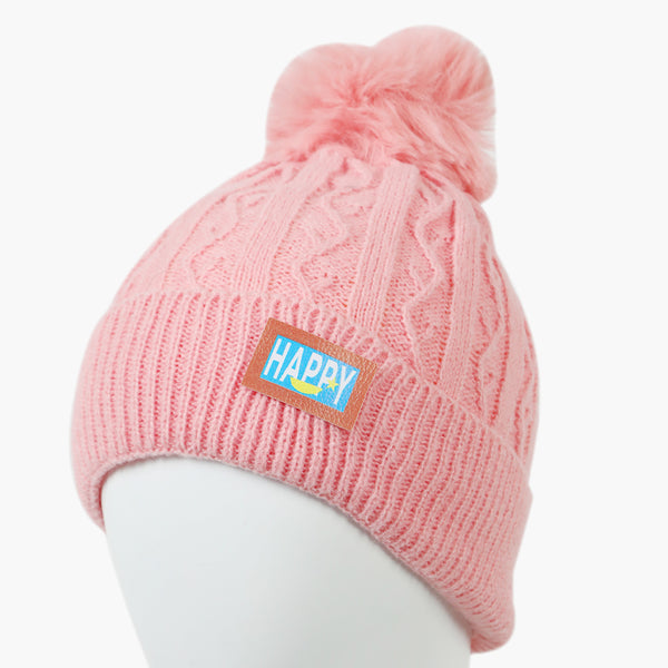 Women's Woolen Cap - Pink