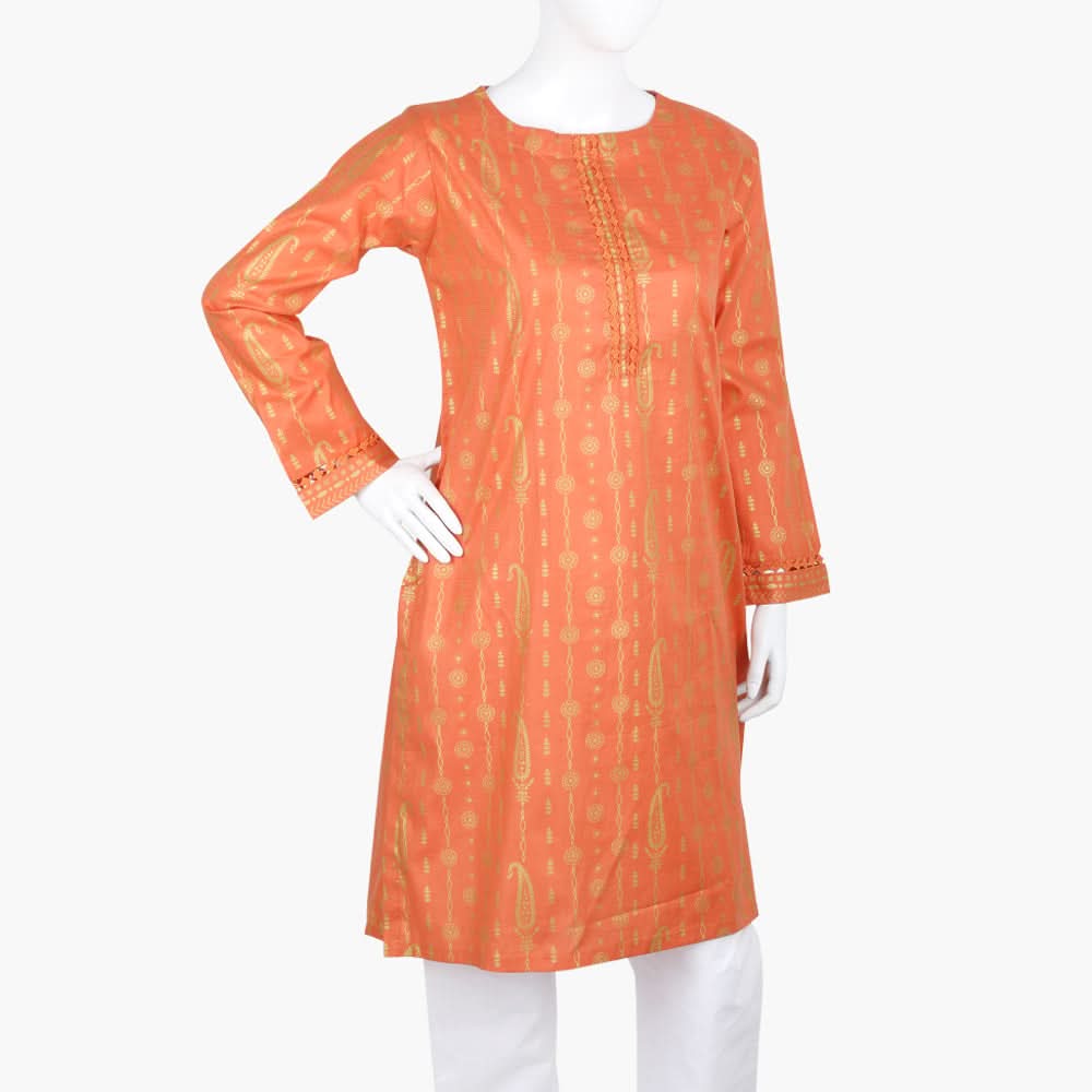 Women's Printed Kurti - Rust, Women Ready Kurtis, Chase Value, Chase Value