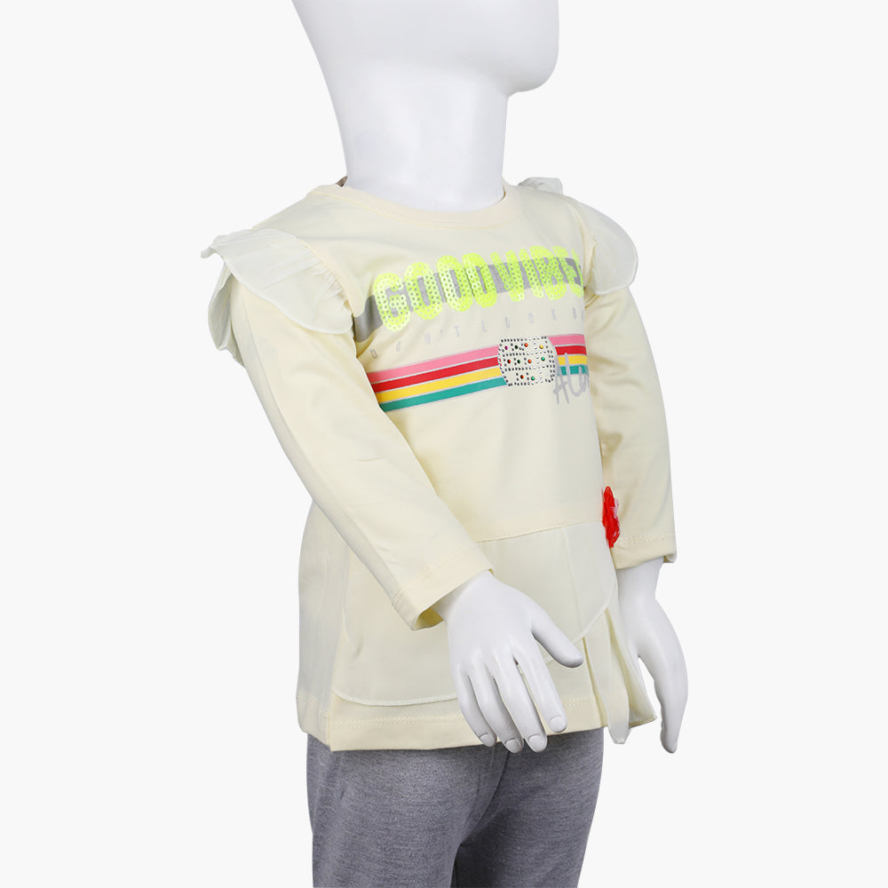 Girls Full Sleeves T-Shirt -  Fawn, Girls T-Shirts, Chase Value, Chase Value