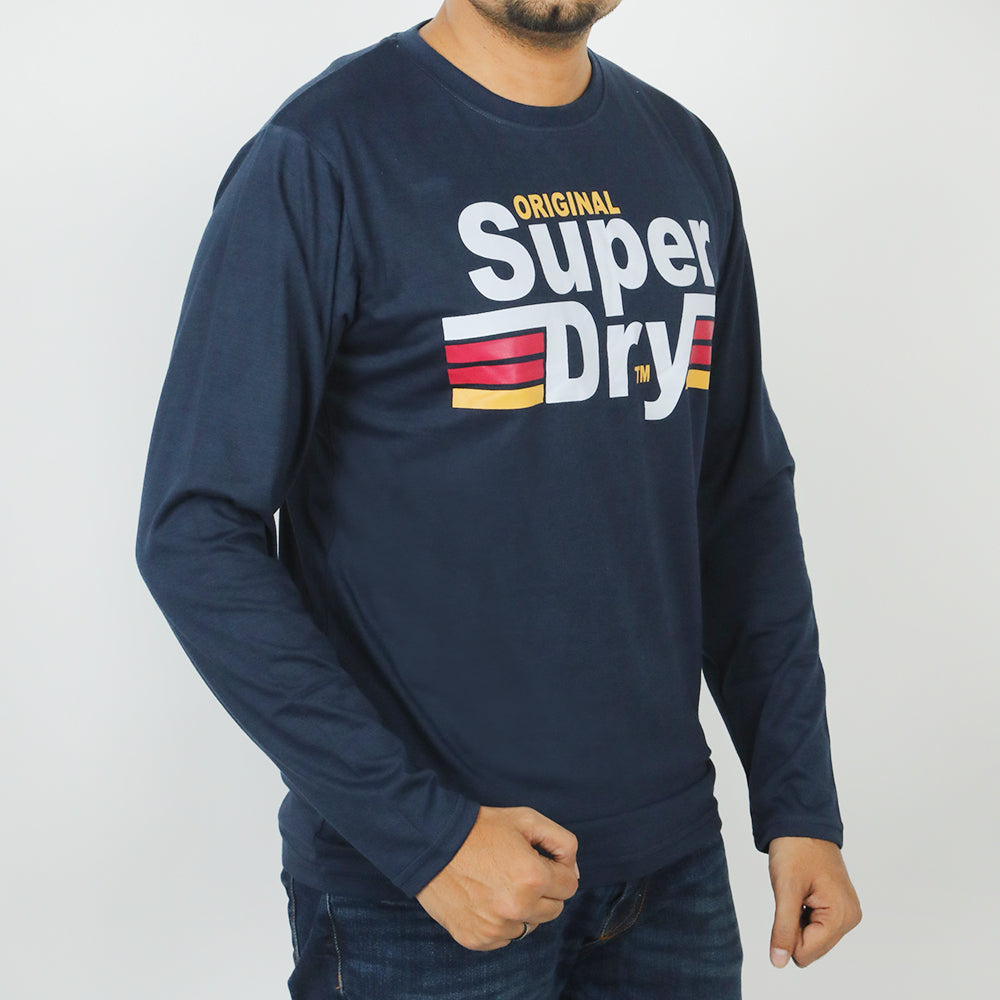 Men's Printed Full Sleeves T-Shirt - Navy Blue, Men's T-Shirts & Polos, Chase Value, Chase Value
