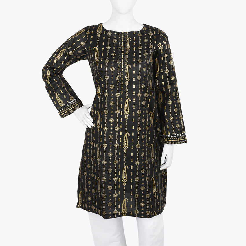 Women's Printed Kurti - Black, Women Ready Kurtis, Chase Value, Chase Value