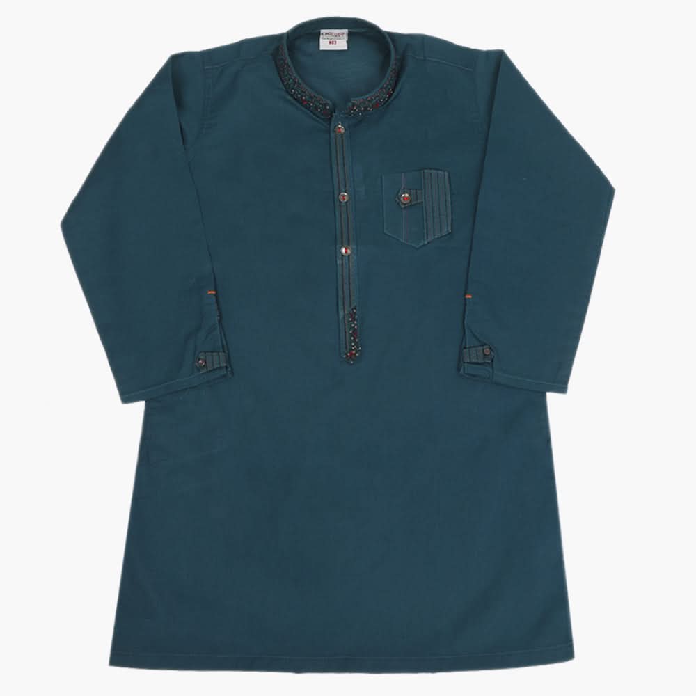 Boys Embroidered Shalwar Suit - Steel Green, Boys Shalwar Kameez, Chase Value, Chase Value