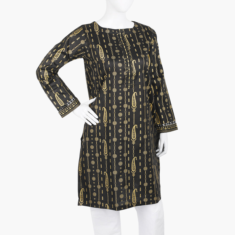 Women's Printed Kurti - Black, Women Ready Kurtis, Chase Value, Chase Value