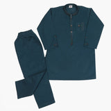 Boys Embroidered Shalwar Suit - Steel Green, Boys Shalwar Kameez, Chase Value, Chase Value