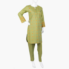 Women's Chambray 2 Pcs Suit - Parrot Green, Women Shalwar Suits, Chase Value, Chase Value