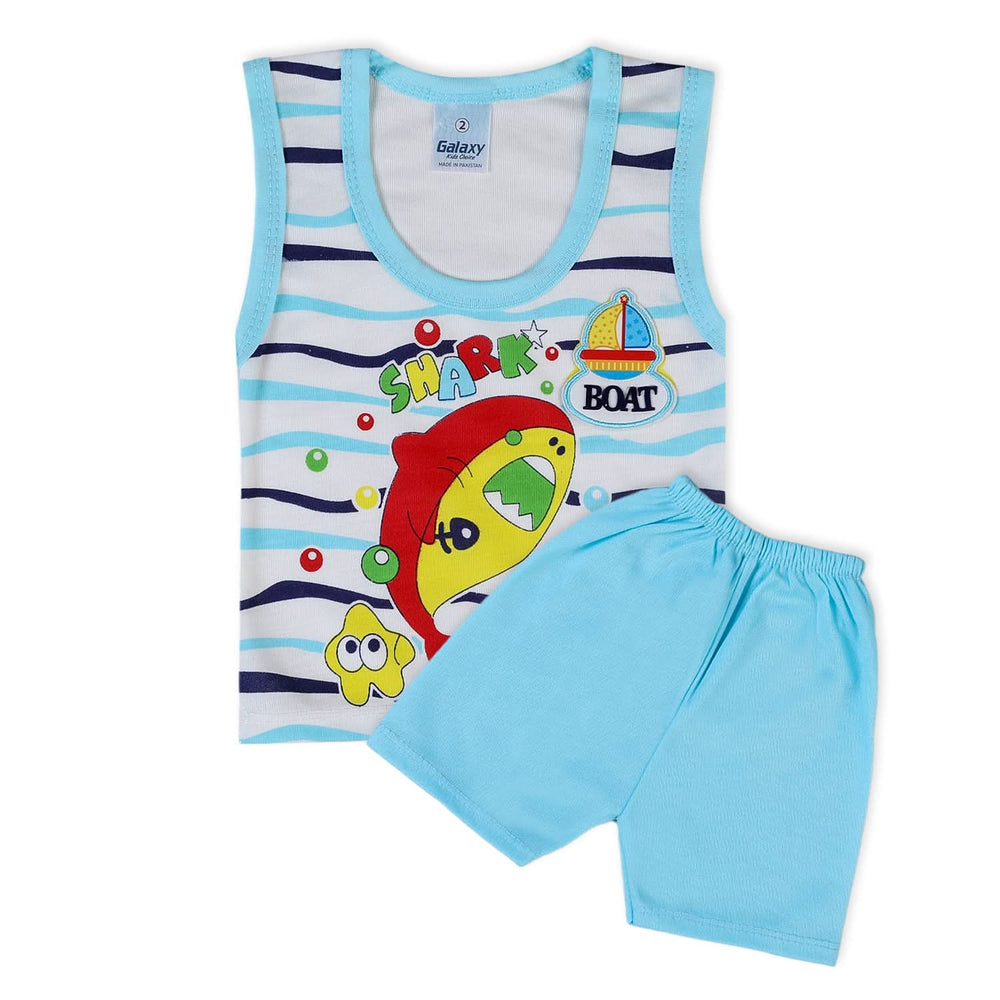 Newborn Boys Sando Suit - Cyan, Newborn Boys Sets & Suits, Chase Value, Chase Value