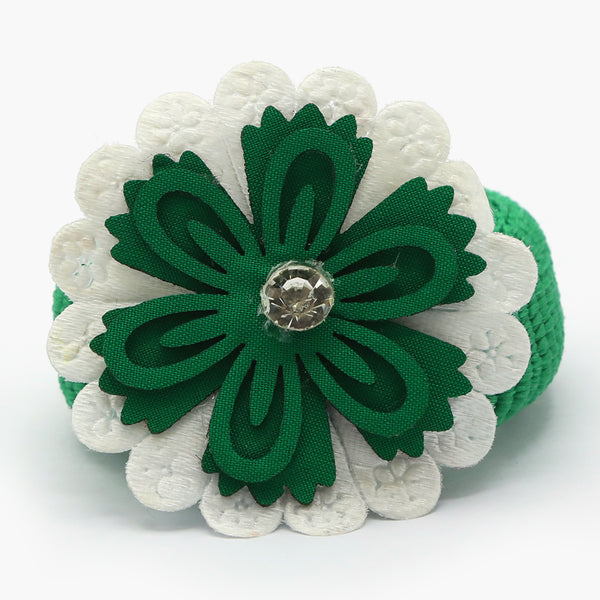 Girls Azadi Hair Pony - Green & White, Girls Hair Accessories, Chase Value, Chase Value