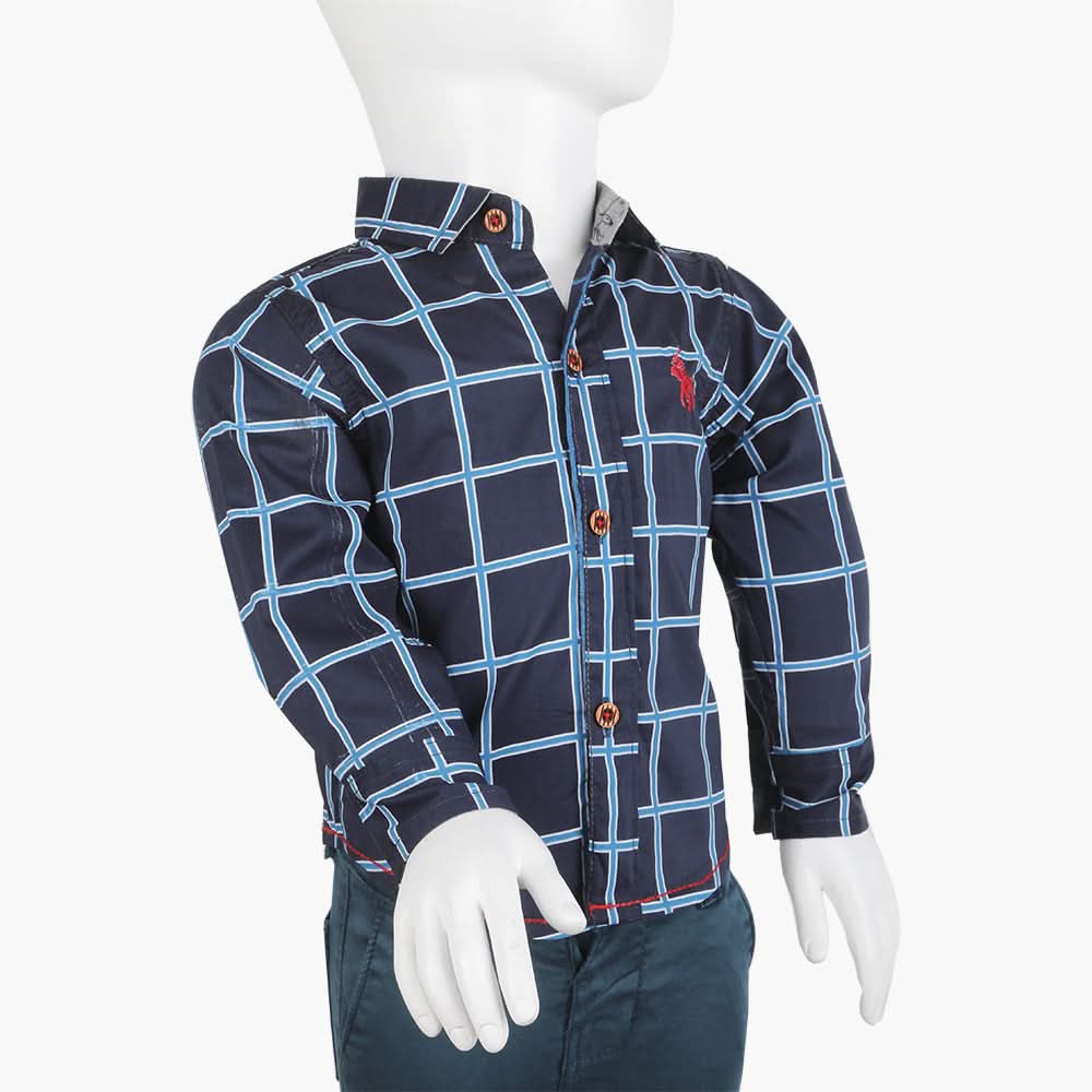 Boys Full Sleeves Shirt - Navy Blue, Boys Shirts, Chase Value, Chase Value