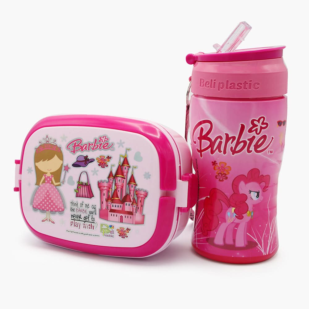 Water Bottle with Lunch Box - Pink, Tiffin Boxes & Bottles, Chase Value, Chase Value