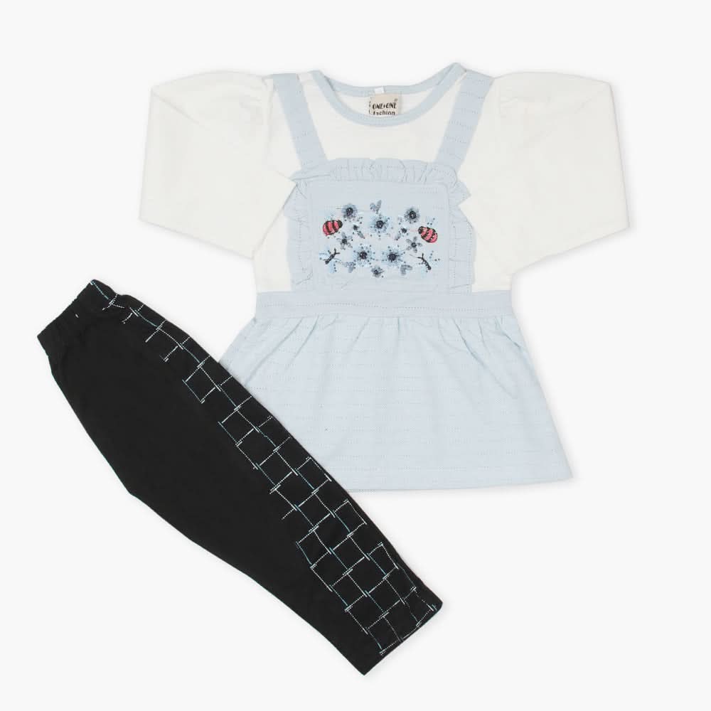 Girls Tights Suit - Sky Blue, Girls Suits, Chase Value, Chase Value