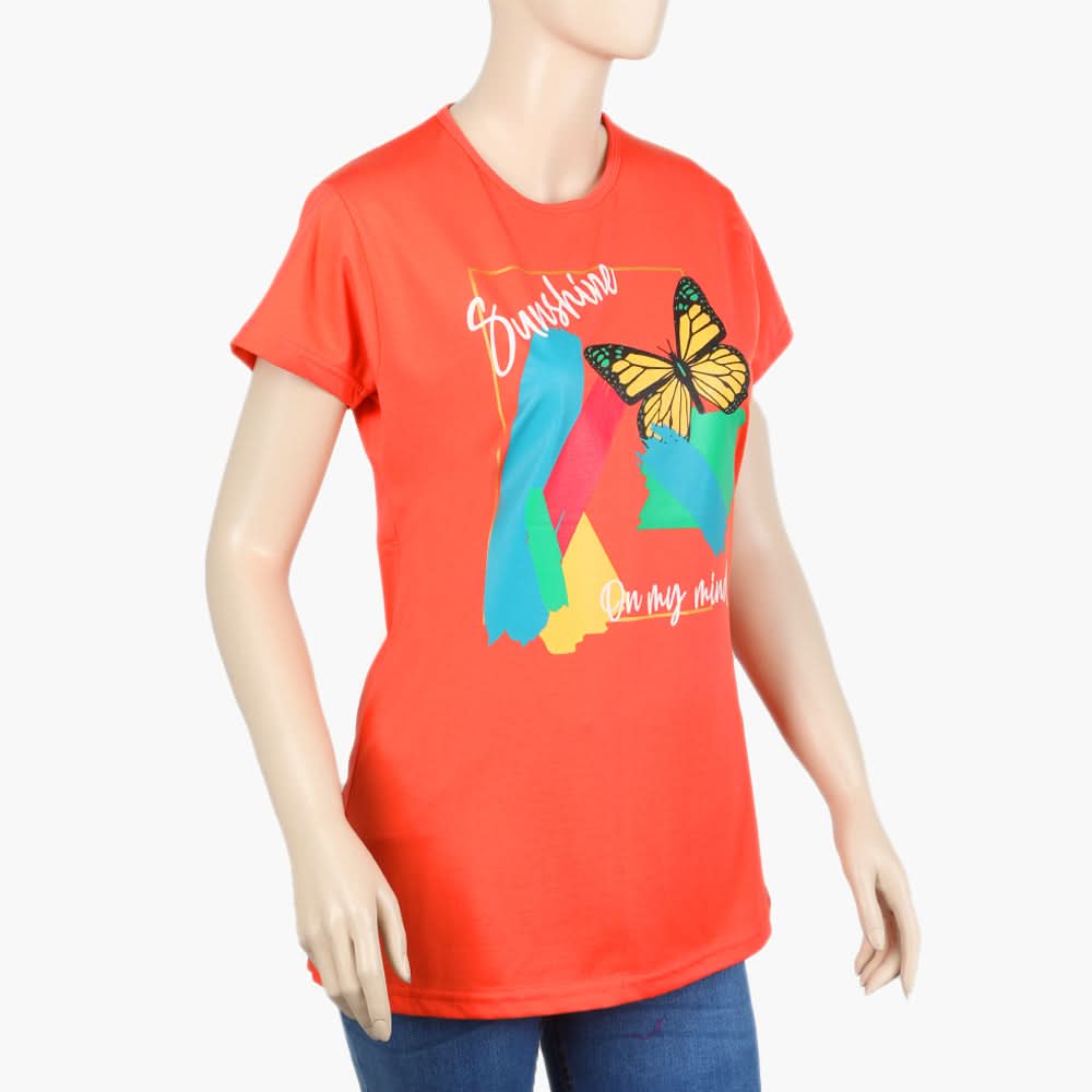 Women's T-Shirt - Orange, Women T-Shirts & Tops, Chase Value, Chase Value