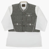 Newborn Boys Shalwar Suit With Waistcoats - White, Newborn Boys Shalwar Suits, Chase Value, Chase Value