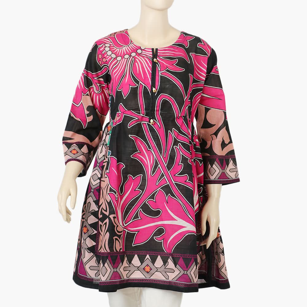 Women's Digital Printed Khaddar Stitched Frock - Multi Color, Women Ready Kurtis, Chase Value, Chase Value