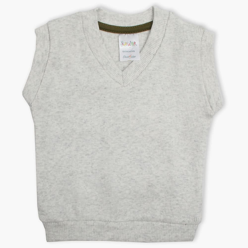 Newborn Boys Sleevesless Sweater - Off White, Newborn Boys Winterwear, Chase Value, Chase Value