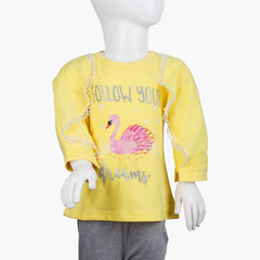 Girls Full Sleeves T-Shirt -  Yellow, Girls T-Shirts, Chase Value, Chase Value
