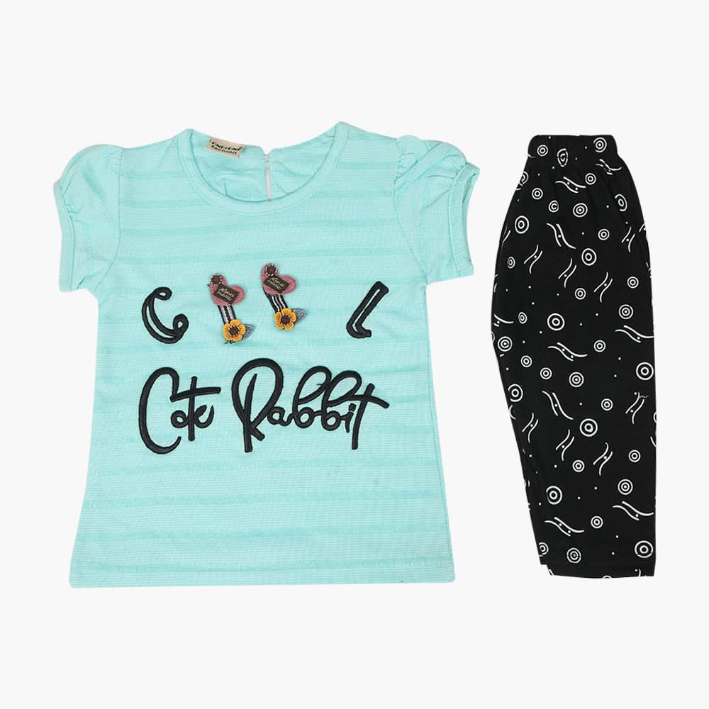 Girls Half Sleeves Suit - Sky Blue, Girls Suits, Chase Value, Chase Value