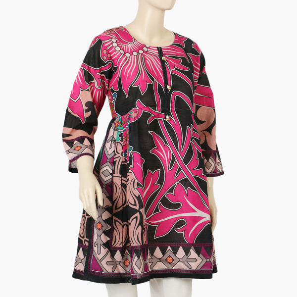 Women's Digital Printed Khaddar Stitched Frock - Multi Color, Women Ready Kurtis, Chase Value, Chase Value