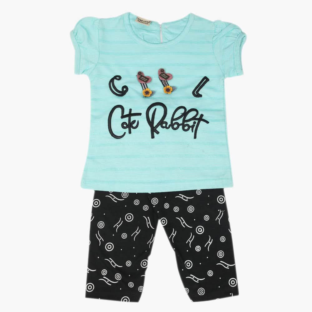 Girls Half Sleeves Suit - Sky Blue, Girls Suits, Chase Value, Chase Value