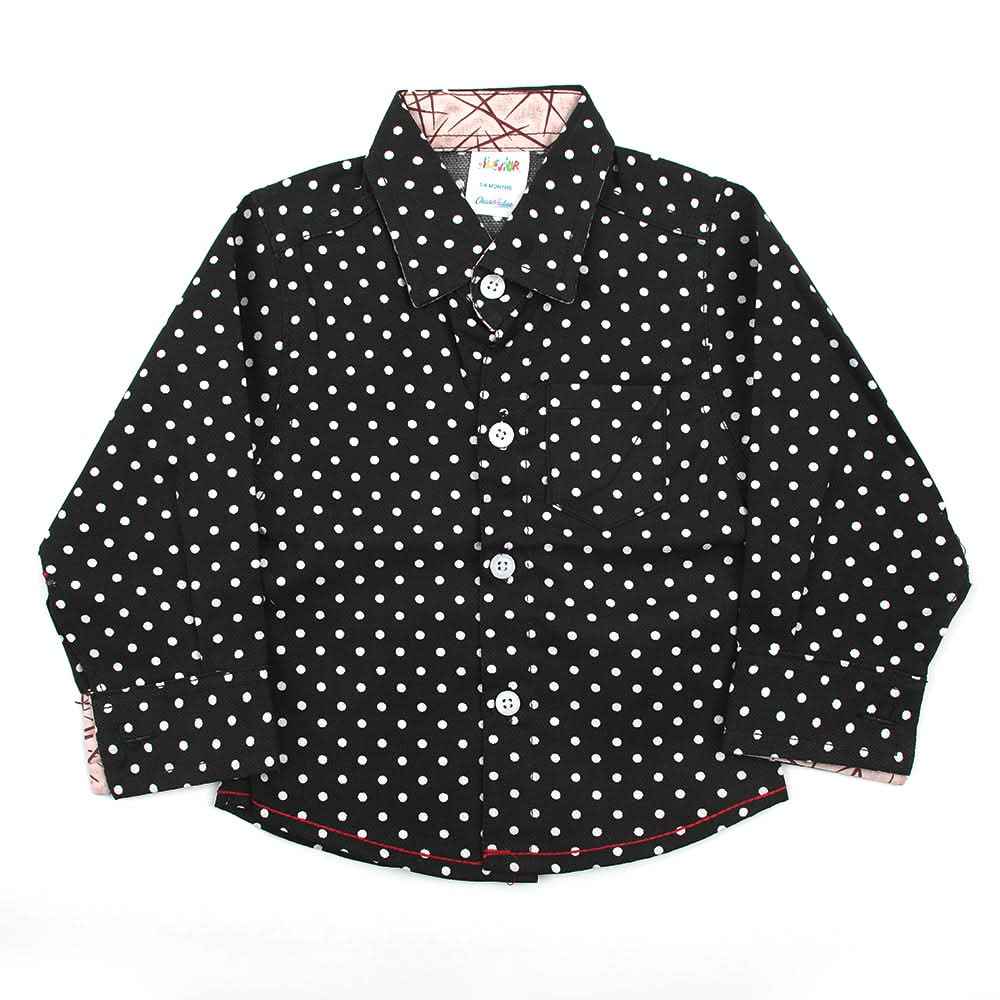 Newborn Boys Full Sleeves Shirt - Black, Newborn Boys Winterwear, Chase Value, Chase Value