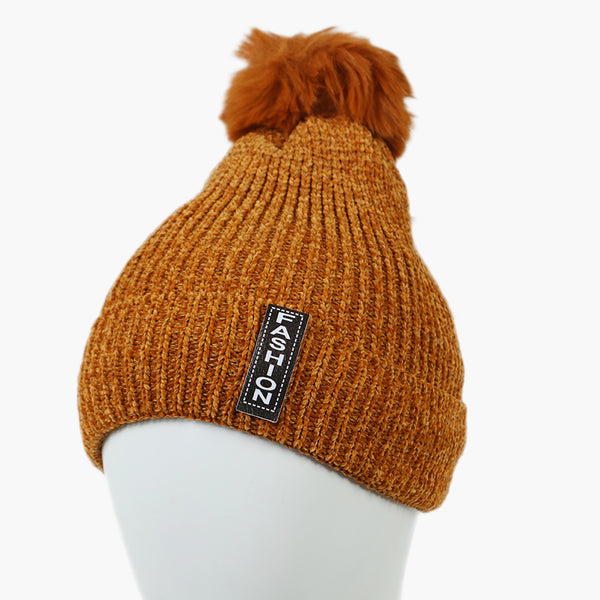 Women's Woolen Cap - Mustard