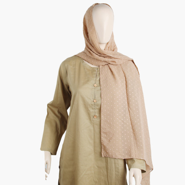 Women's Broshia Chiffon Scarf - Light Brown, Women Shawls & Scarves, Chase Value, Chase Value