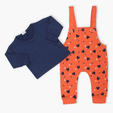 Newborn Boys Full Sleeves Romper 2pcs - Navy Blue, Newborn Boys Winterwear, Chase Value, Chase Value