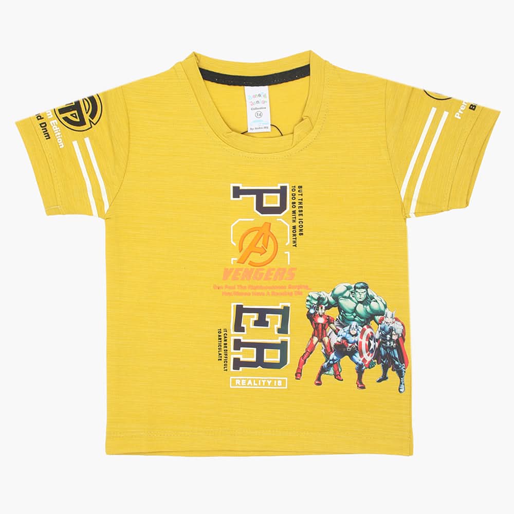 Boys Half Sleeves T-Shirt - Yellow, Boys T-Shirts, Chase Value, Chase Value