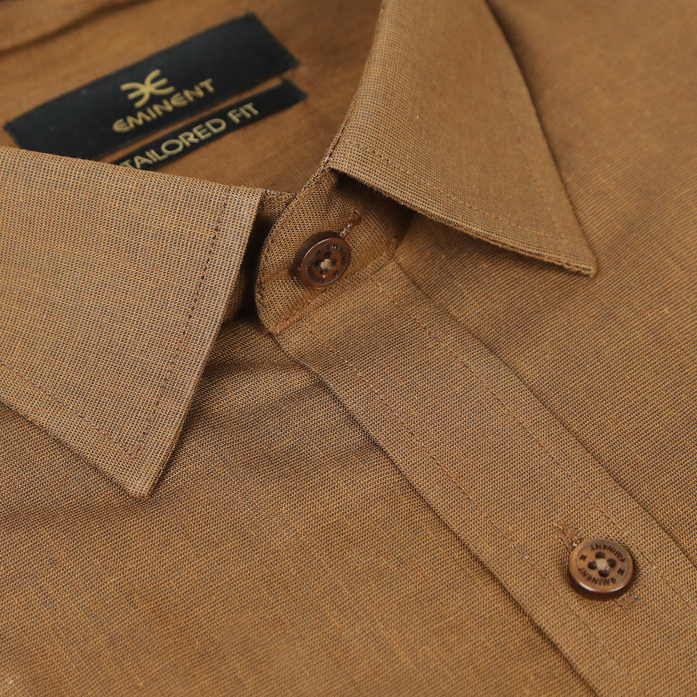 Eminent Men's Tailored Fit Chambray Formal Shirt - Brown, Men's Shirts, Eminent, Chase Value