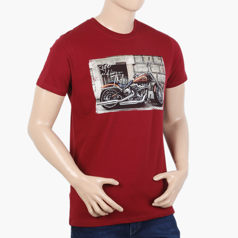 Men's Half Sleeves T-Shirt - Maroon, Men's T-Shirts & Polos, Chase Value, Chase Value