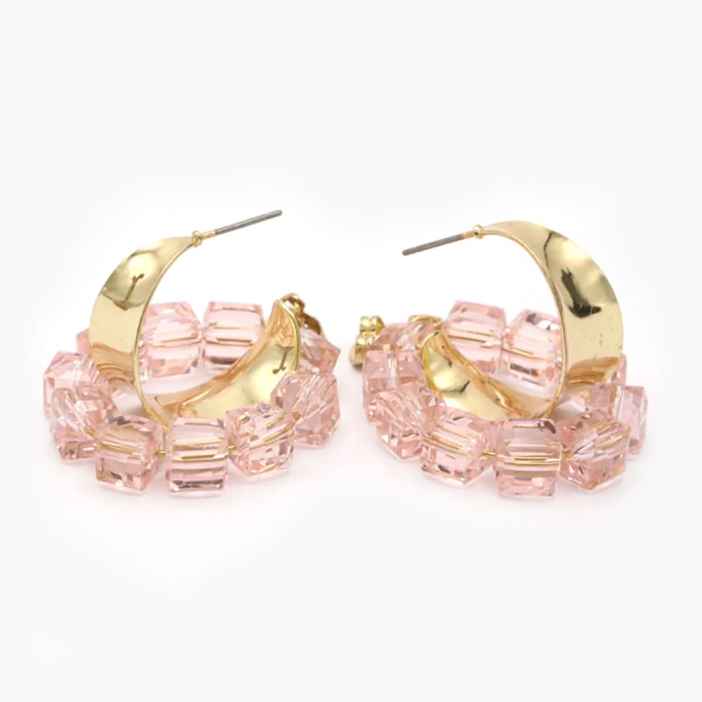 Women's Ear Hoops - Pink, Women Earrings & Tops, Chase Value, Chase Value