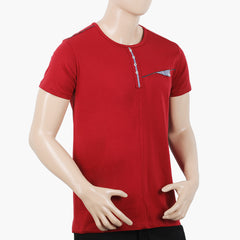 Men's Half Sleeves T-Shirt - Maroon, Men's T-Shirts & Polos, Chase Value, Chase Value