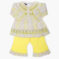 Newborn Girls Full Sleeves Suit - Yellow, Newborn Girls Winterwear, Chase Value, Chase Value