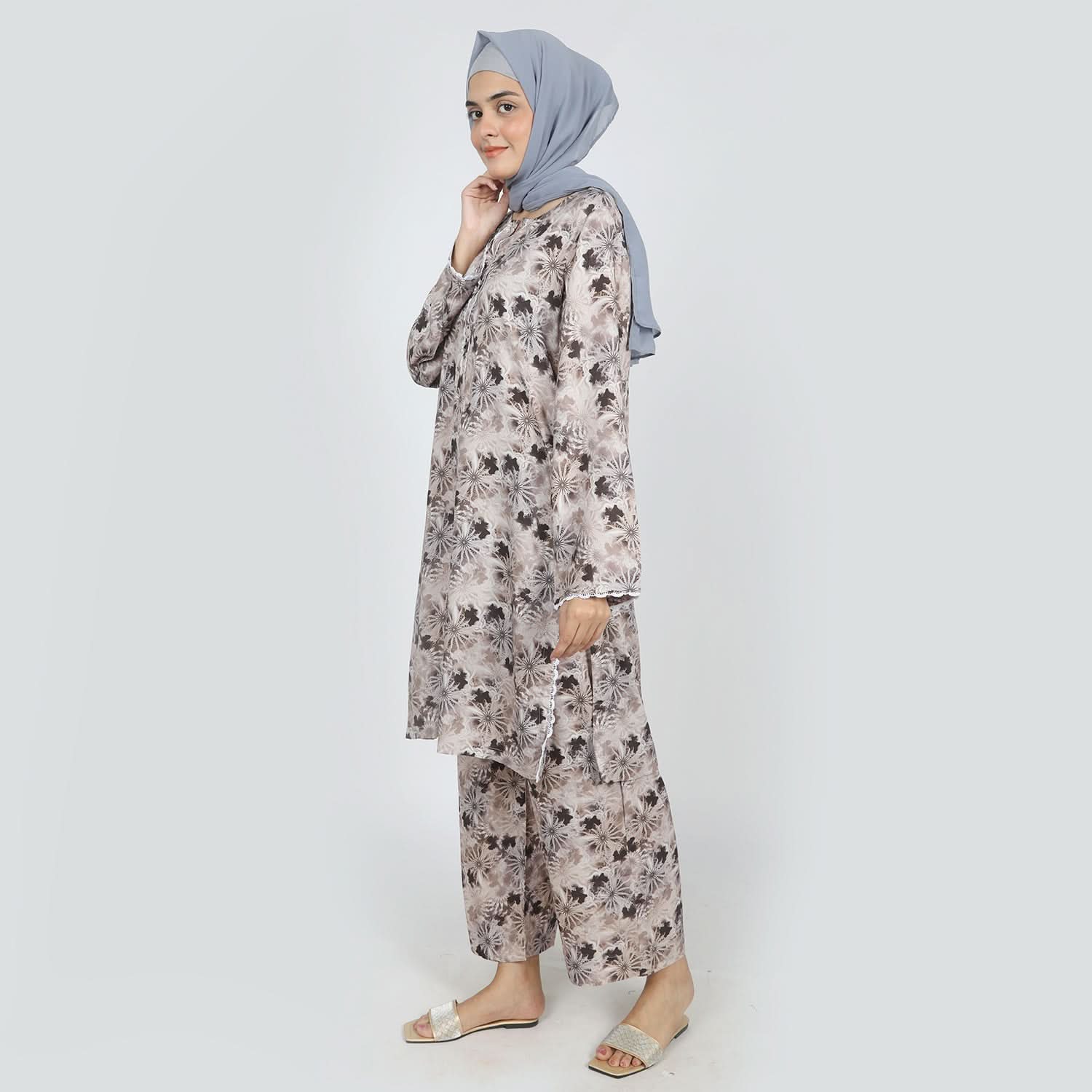 Women's Printed Co-Ord Set - Coffee, Women Co-Ord Set, Chase Value, Chase Value