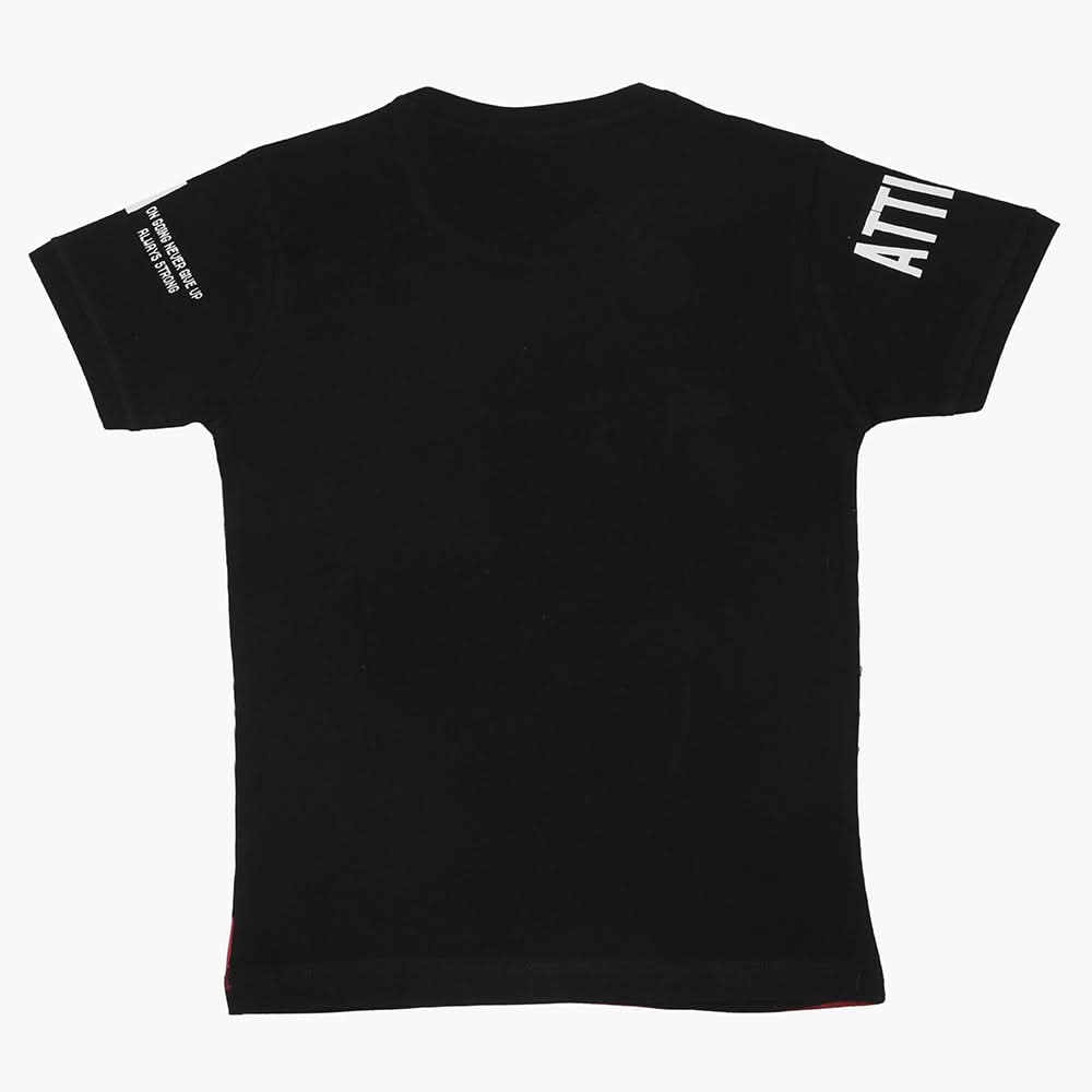 Boys Half Sleeves T-Shirt - Black, Boys T-Shirts, Chase Value, Chase Value