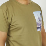 Men's Half Sleeves Printed T-Shirt - Olive Green, Men's T-Shirts & Polos, Chase Value, Chase Value