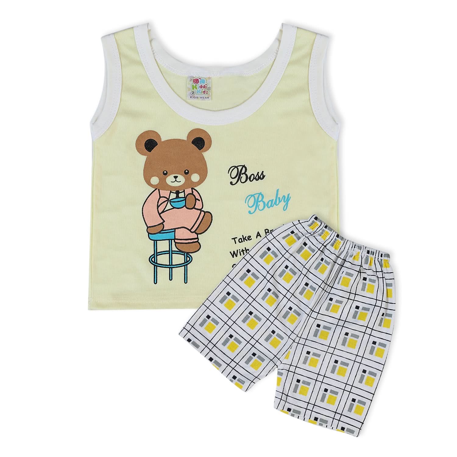 Newborn Boys Sando Suit - Yellow, Newborn Boys Sets & Suits, Chase Value, Chase Value