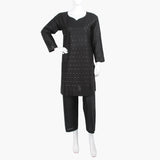 Women's Embroidered 2Pcs Suit - Black, Women Shalwar Suits, Chase Value, Chase Value