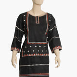 Women's Embroidered Kurti - Black, Women Ready Kurtis, Chase Value, Chase Value